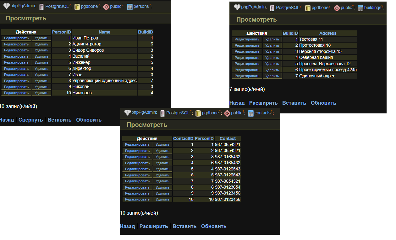 DB Tables